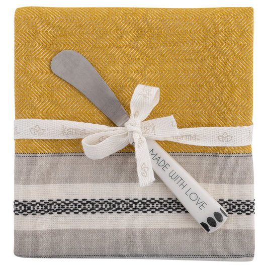 Ochre Lisbon Tea Towel with Spreader