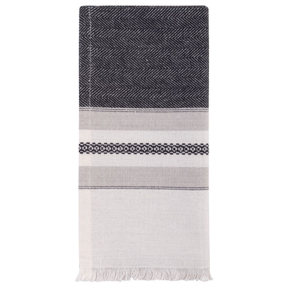 Charcoal Lisbon Tea Towel with Spreader tea towel view. 