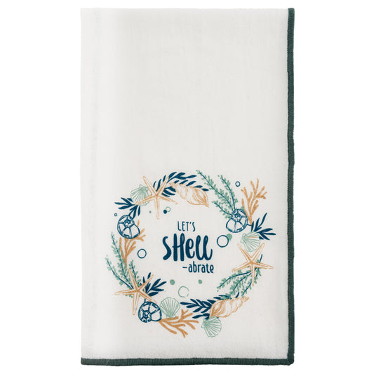 Lets Shellabrate Holiday Merrowed Edge Dinner Napkin