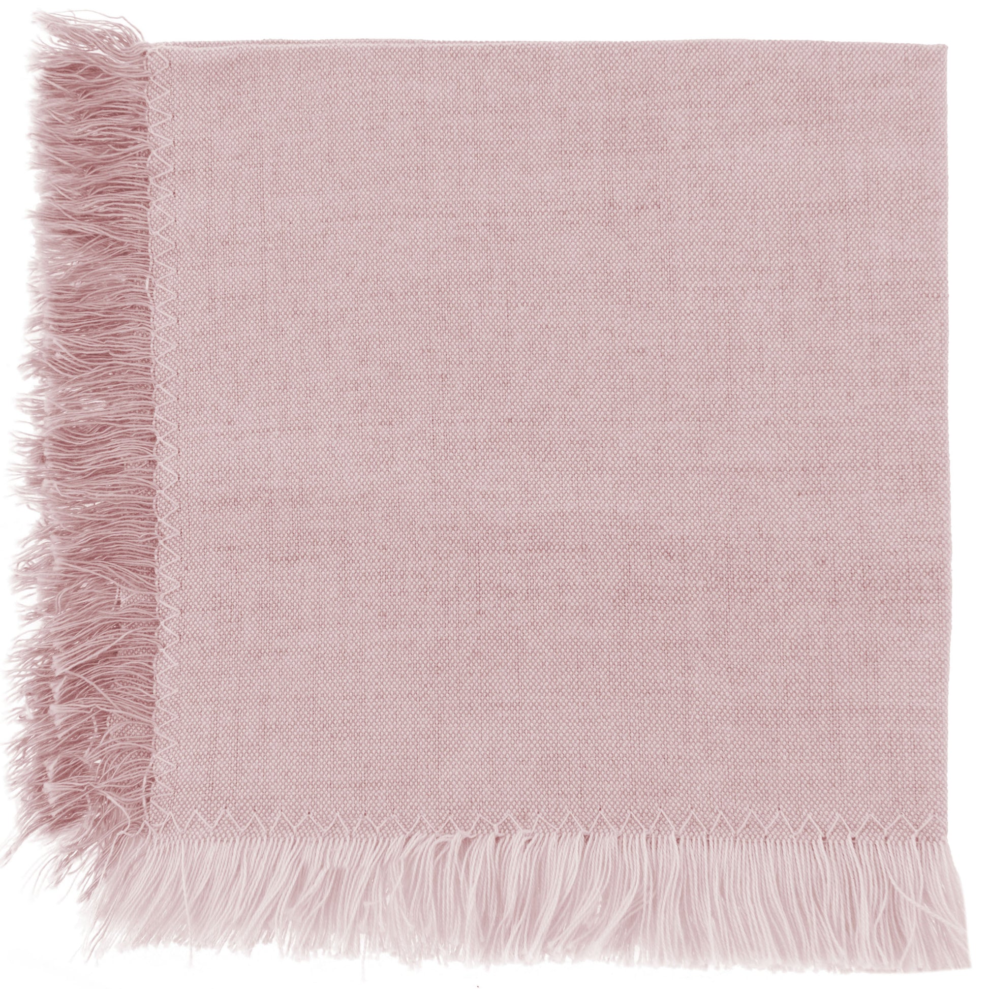 Blush Fringed Cocktail Napkins Set individual view. 