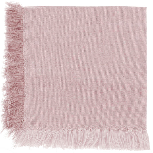 Blush Fringed Cocktail Napkins Set individual view. 