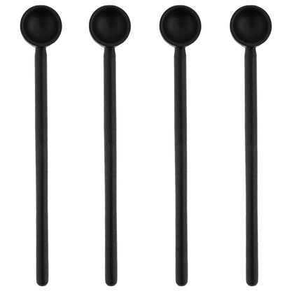 Medium Black Wood Spoon Sets set of four view. 
