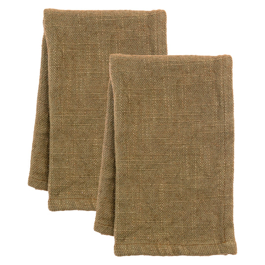 Ochre Solid Dinner Napkin Set of two view. 