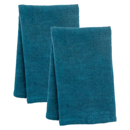 Azure Solid Dinner Napkin Set of two view. 