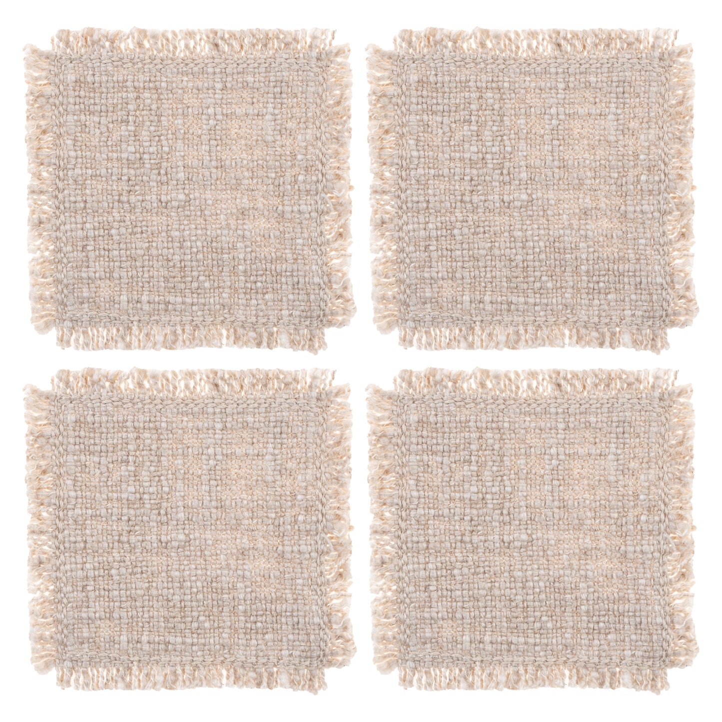 Linen Double Stitch Coasters set of four view. 