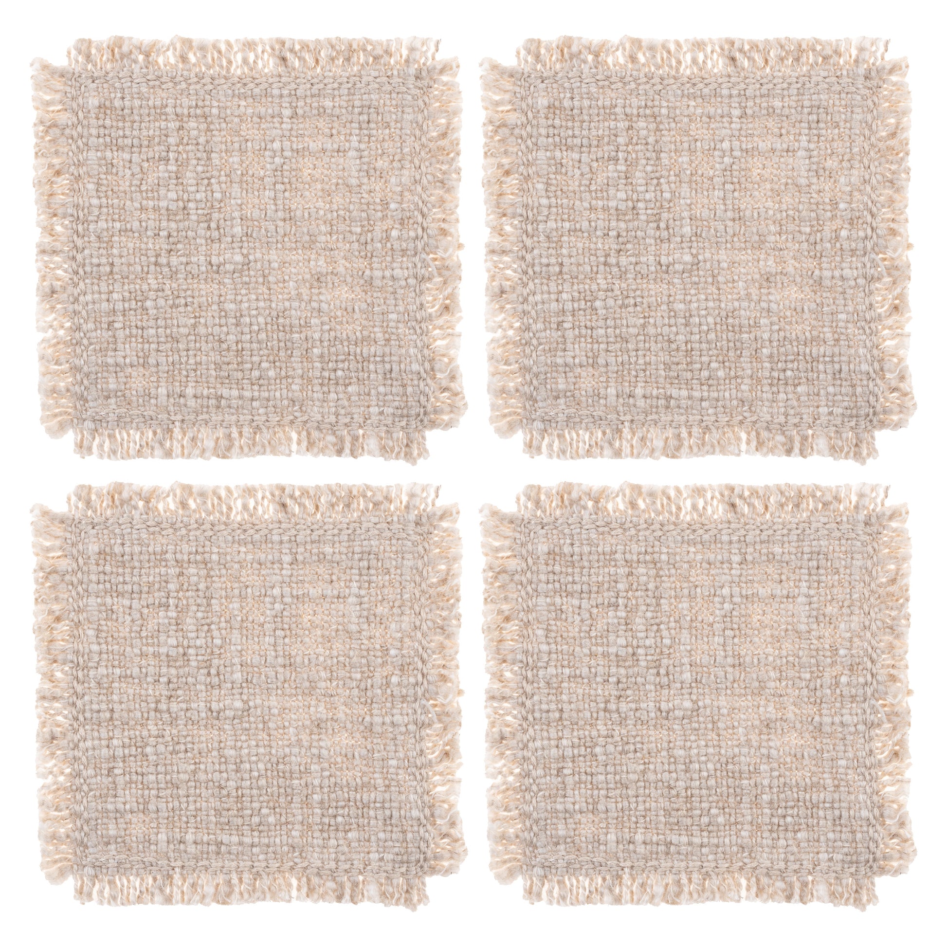 Linen Double Stitch Coasters set of four view. 