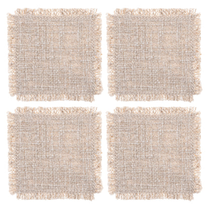 Linen Double Stitch Coasters set of four view. 