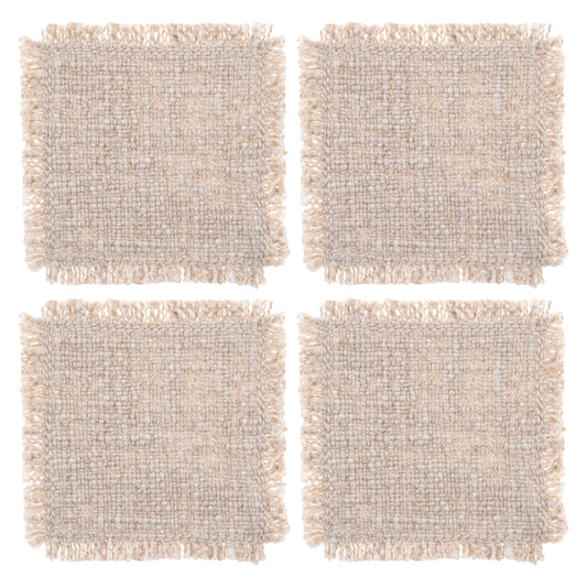 Linen Double Stitch Coasters set of four view. 