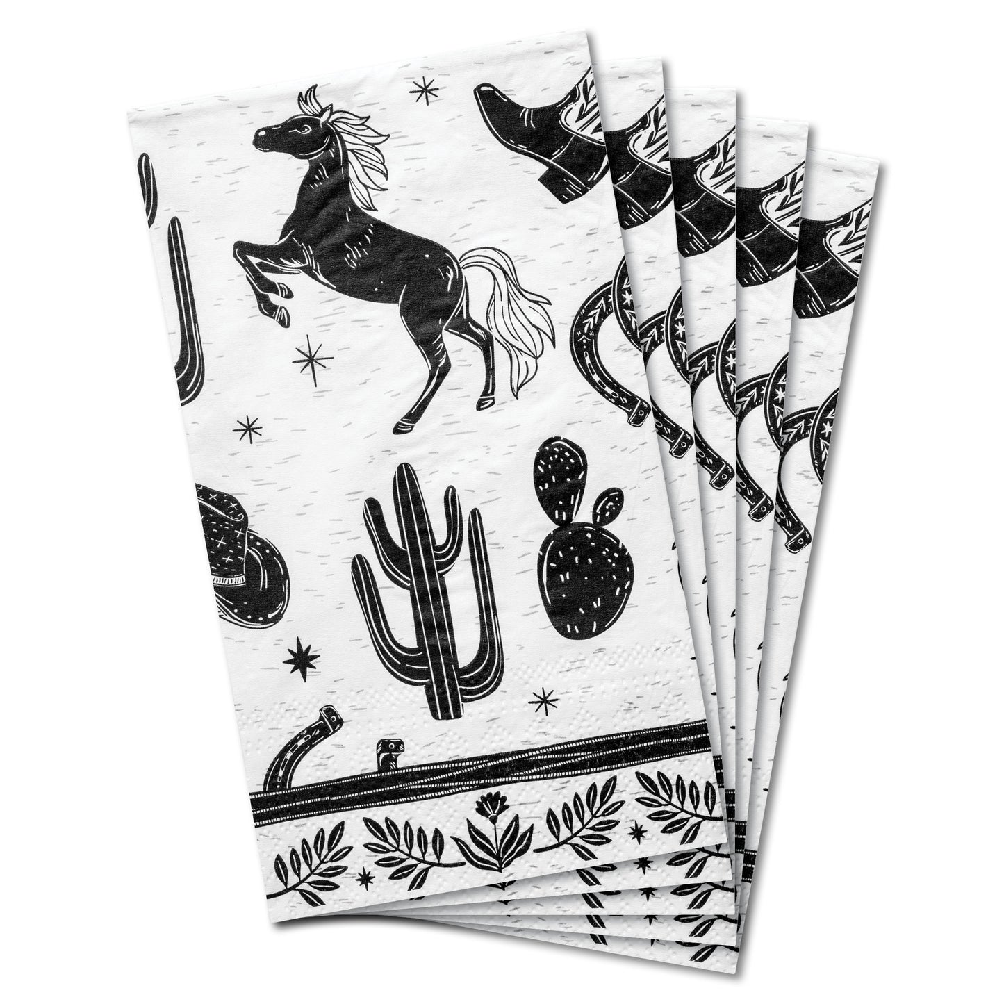 Western Boho B&W Guest Towel Paper Napkins