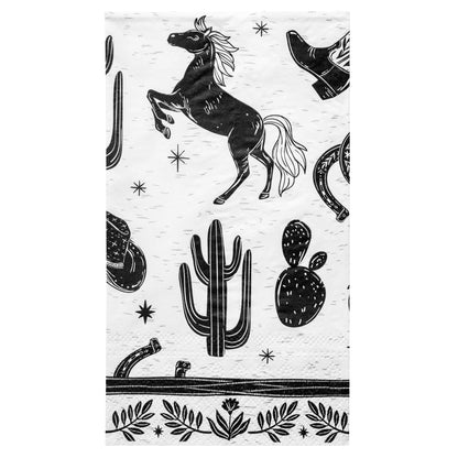 Western Boho B&W Guest Towel Paper Napkins