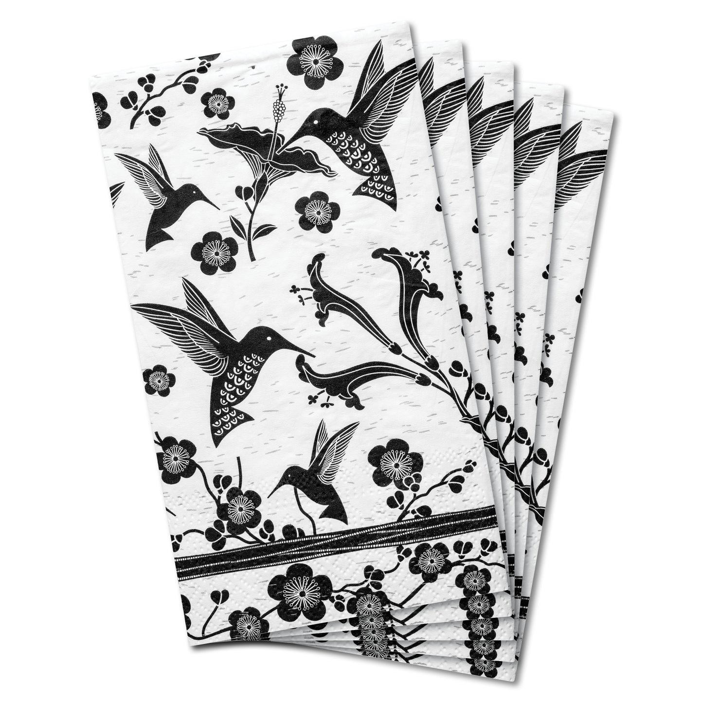 Hummingbird Boho B&W Guest Towel Paper Napkin