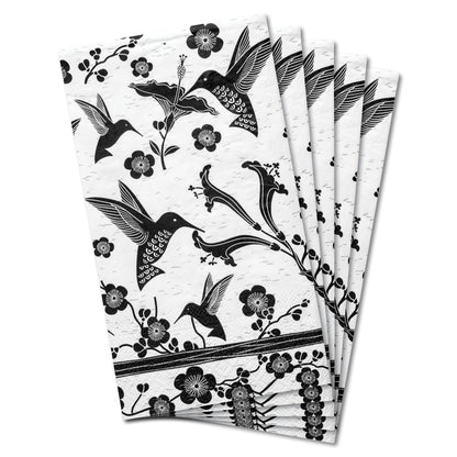 Hummingbird Boho B&W Guest Towel Paper Napkin