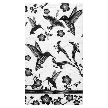 Hummingbird Boho B&W Guest Towel Paper Napkin