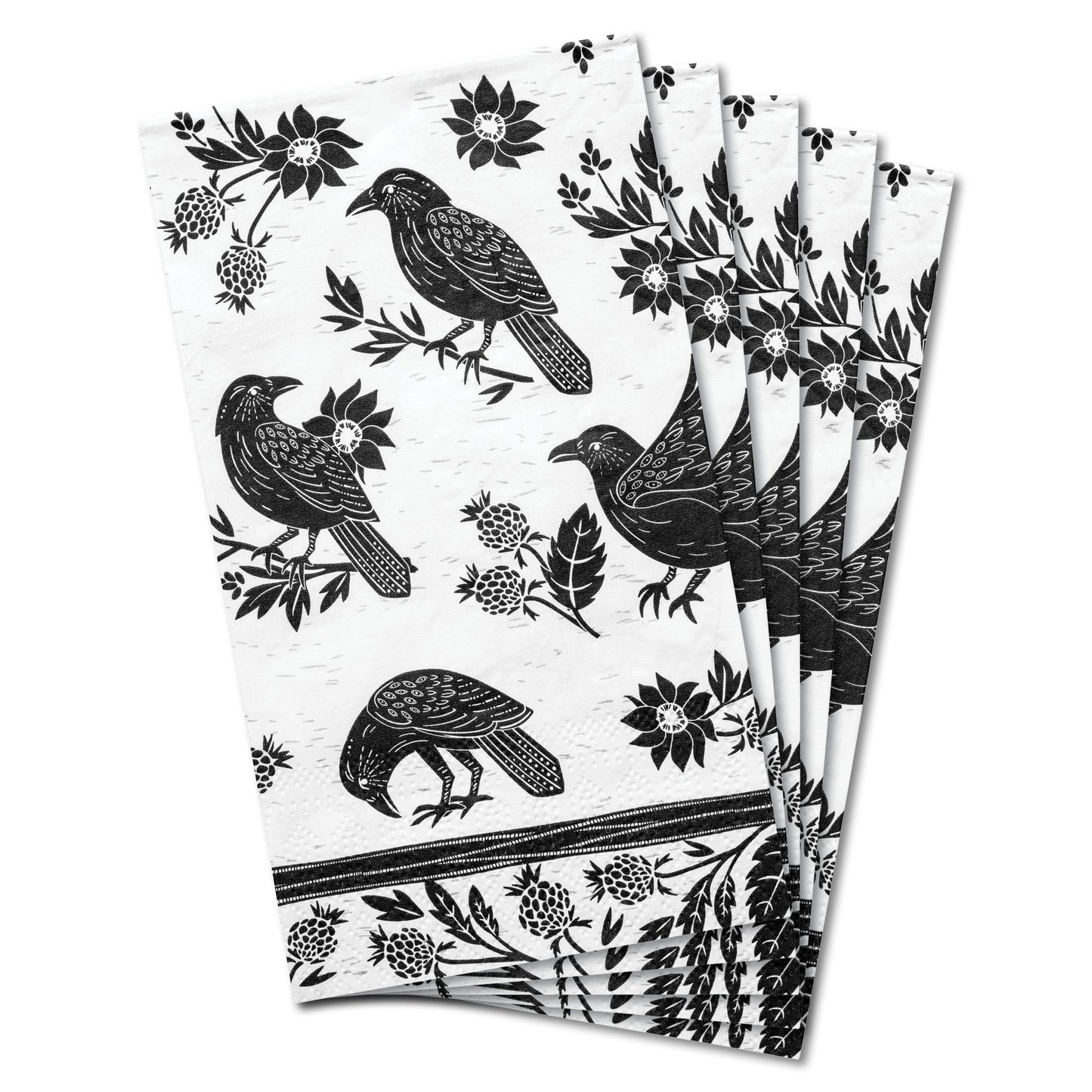 Raven Boho B&W Guest Towel Paper Napkin