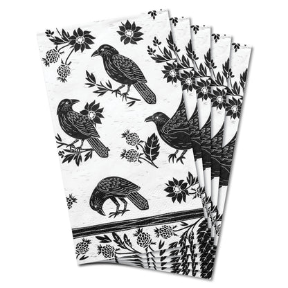 Raven Boho B&W Guest Towel Paper Napkin