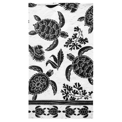 Turtle Boho B&W Guest Towel Paper Napkin