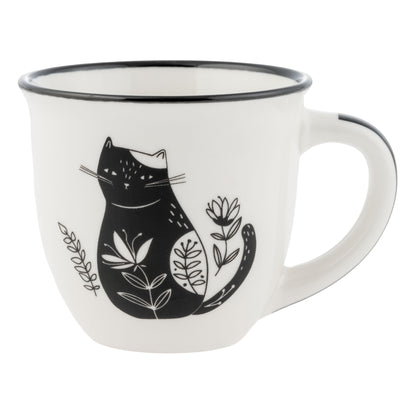 Cat Boho B&W Espresso Mug
