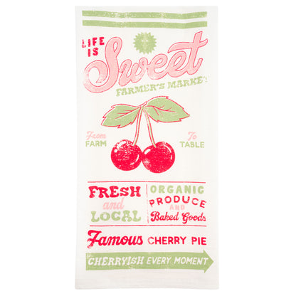 Cherry Diner Tea Towel