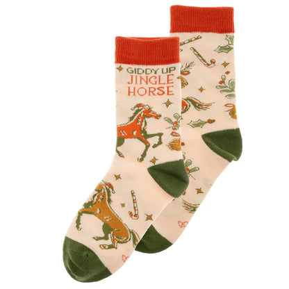 Jingle Horse Holiday Socks