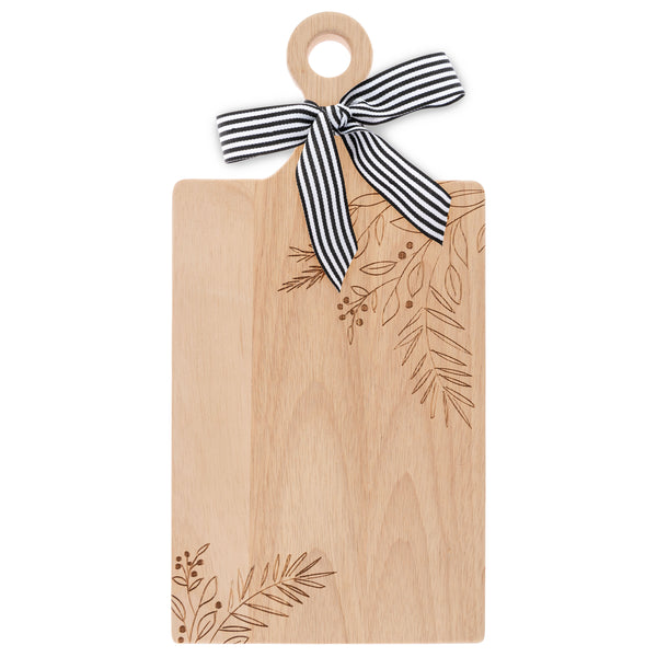 Karma Gifts - Cutting Board w/Tea Towel Gray Acorns