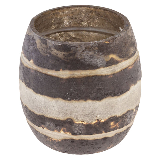 Medium Barrel Rustic Mercury Glass Votive