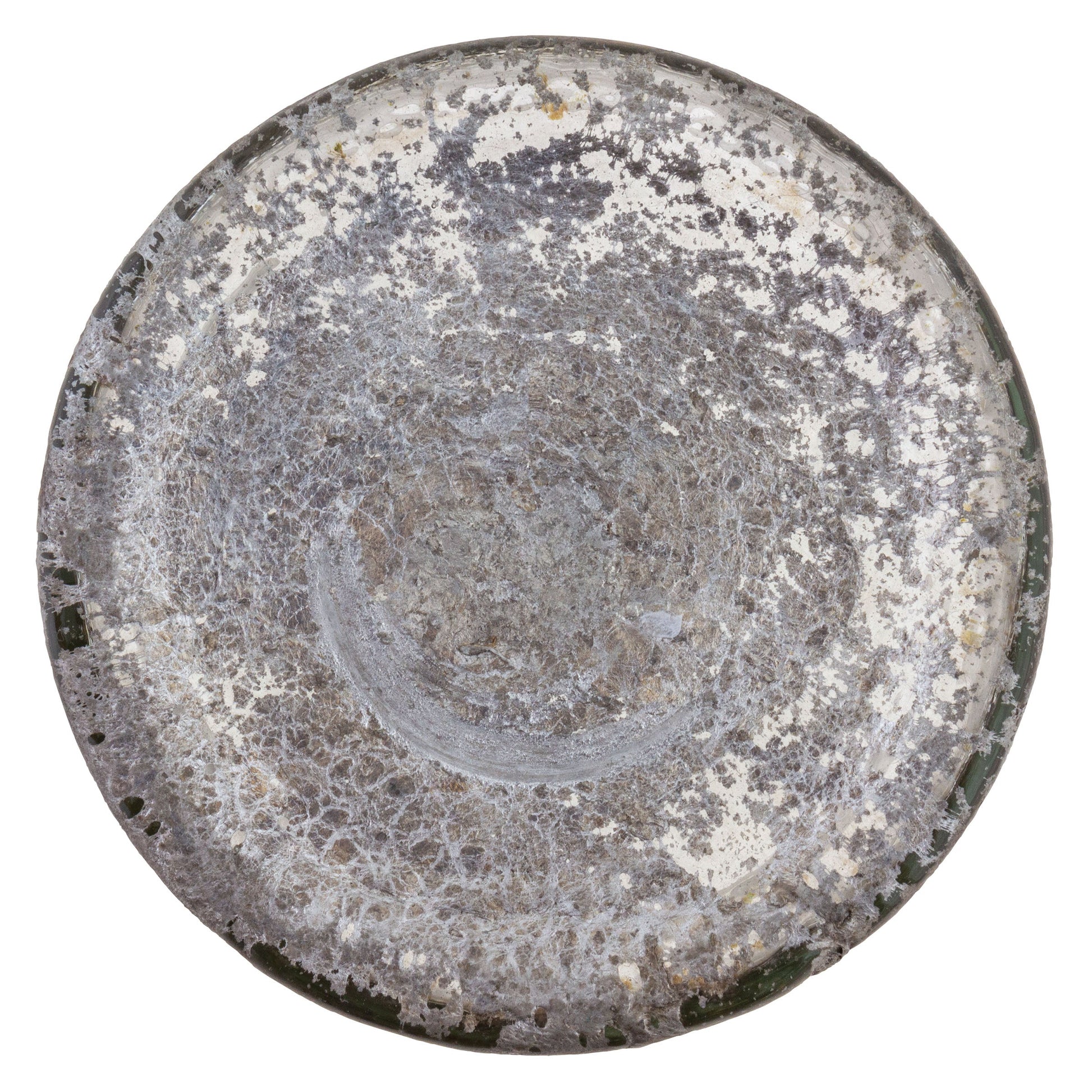 Medium Straight Rustic Mercury Glass Votive bottom view. 