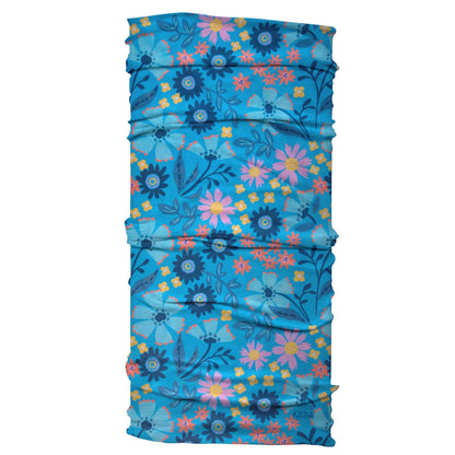 Blue Floral Wide Headbands
