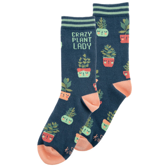 Plants crew socks view of both sides. 