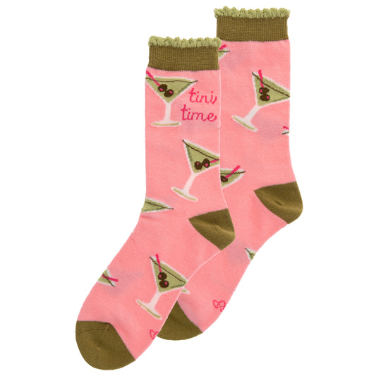 Martini crew socks view of both sides. 