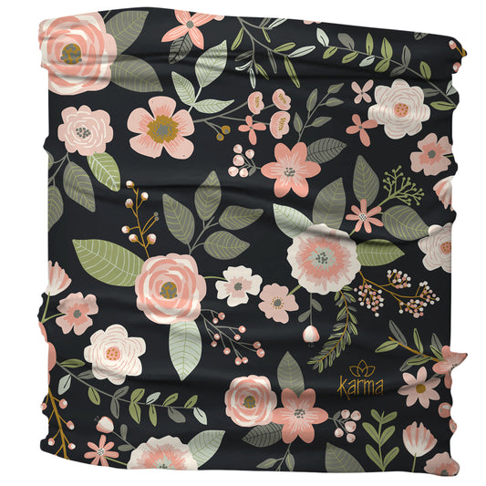 Black Floral Medium Headband