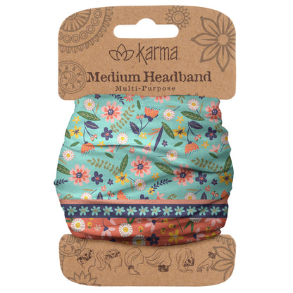 Shelly Floral Medium Headband packaged view. 