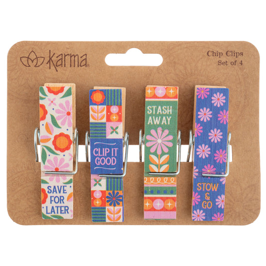 Tile Floral Chip Clips