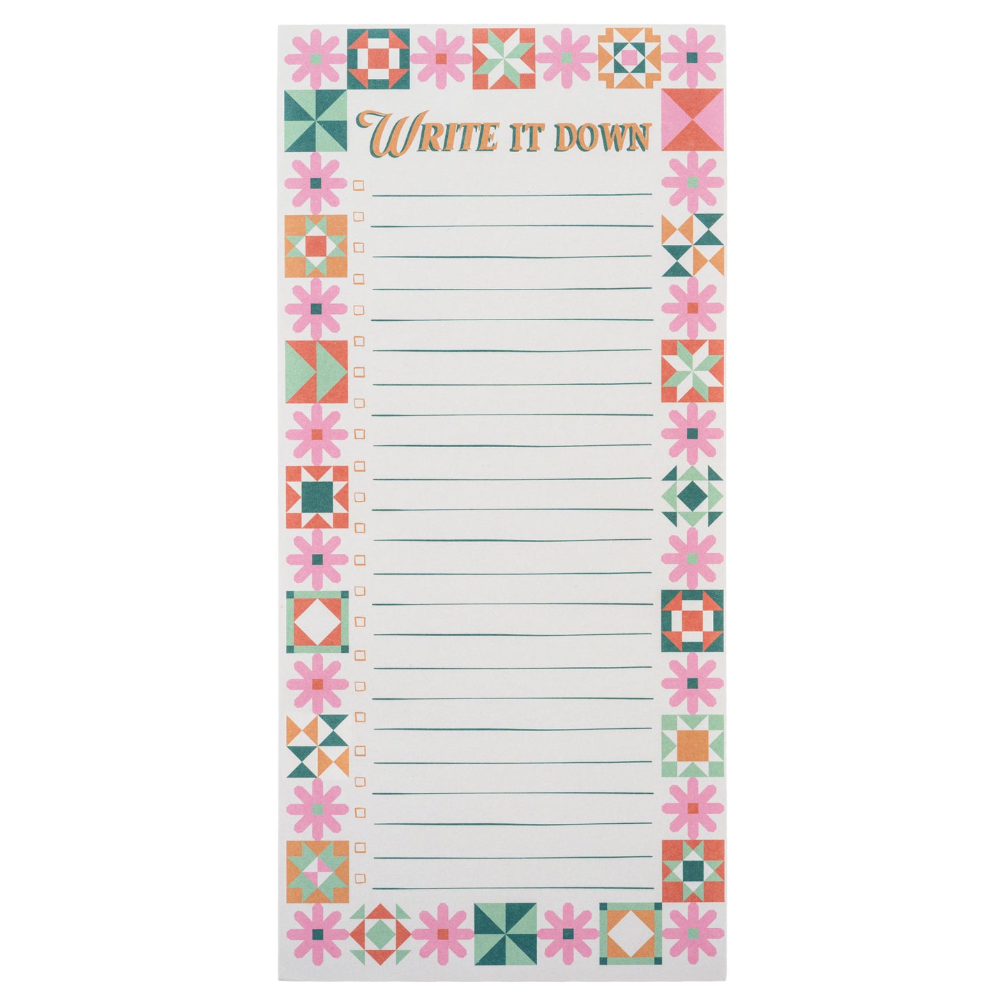 Quilt Block Long Magnetic Notepad
