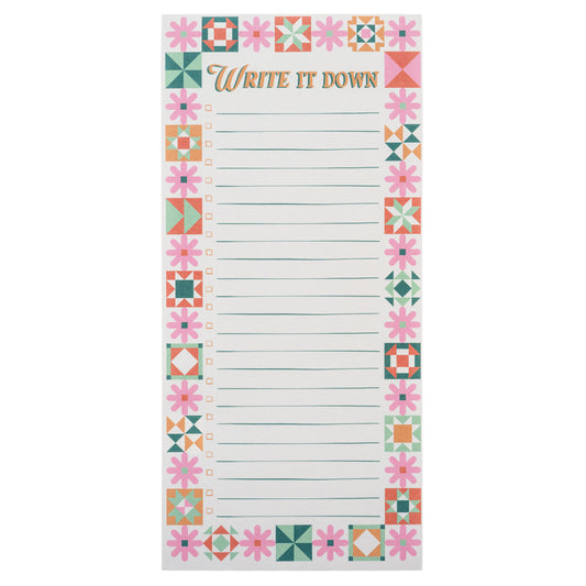 Quilt Block Long Magnetic Notepad