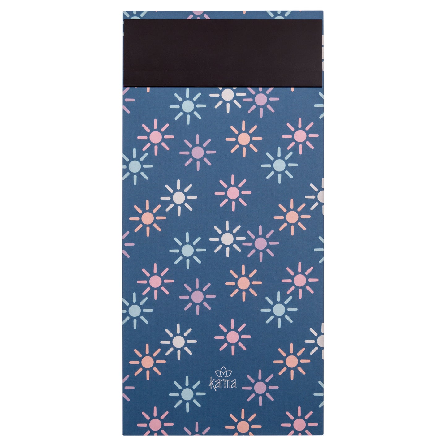 Rainbow Long Magnetic Notepad back view. 