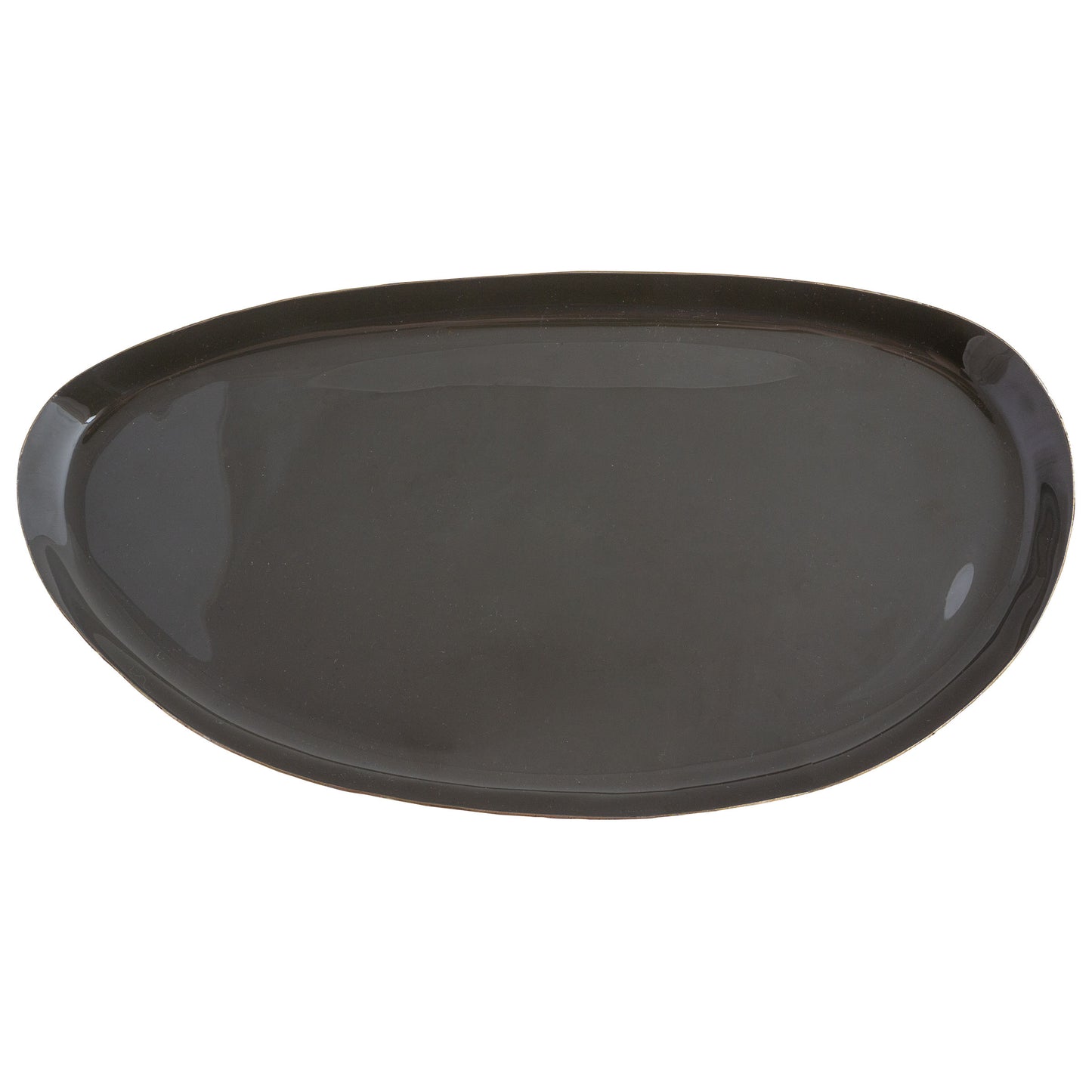 Leopard Enamel Tray Set black tray view. 