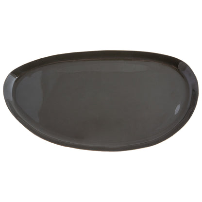 Leopard Enamel Tray Set black tray view. 
