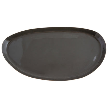 Leopard Enamel Tray Set black tray view. 