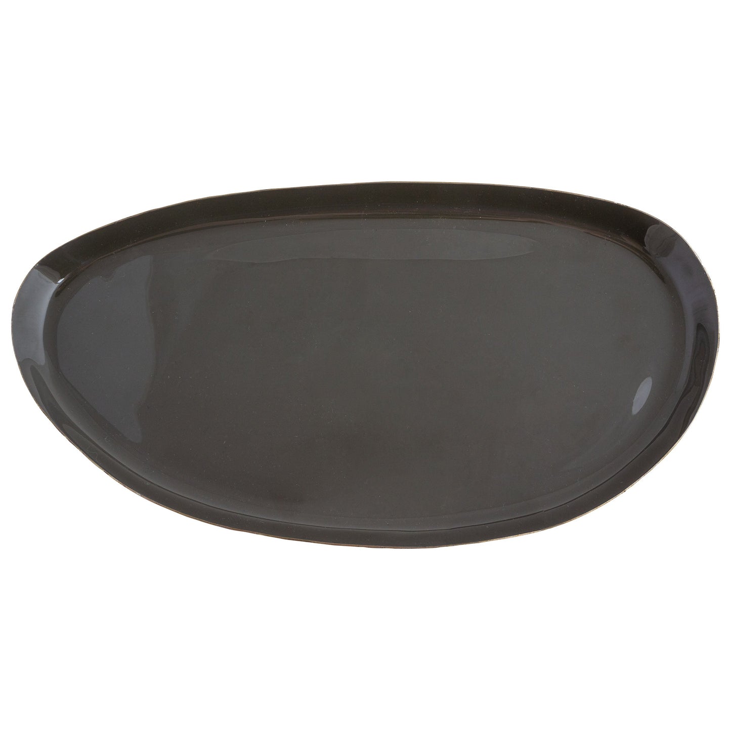 Leopard Enamel Tray Set black tray view. 