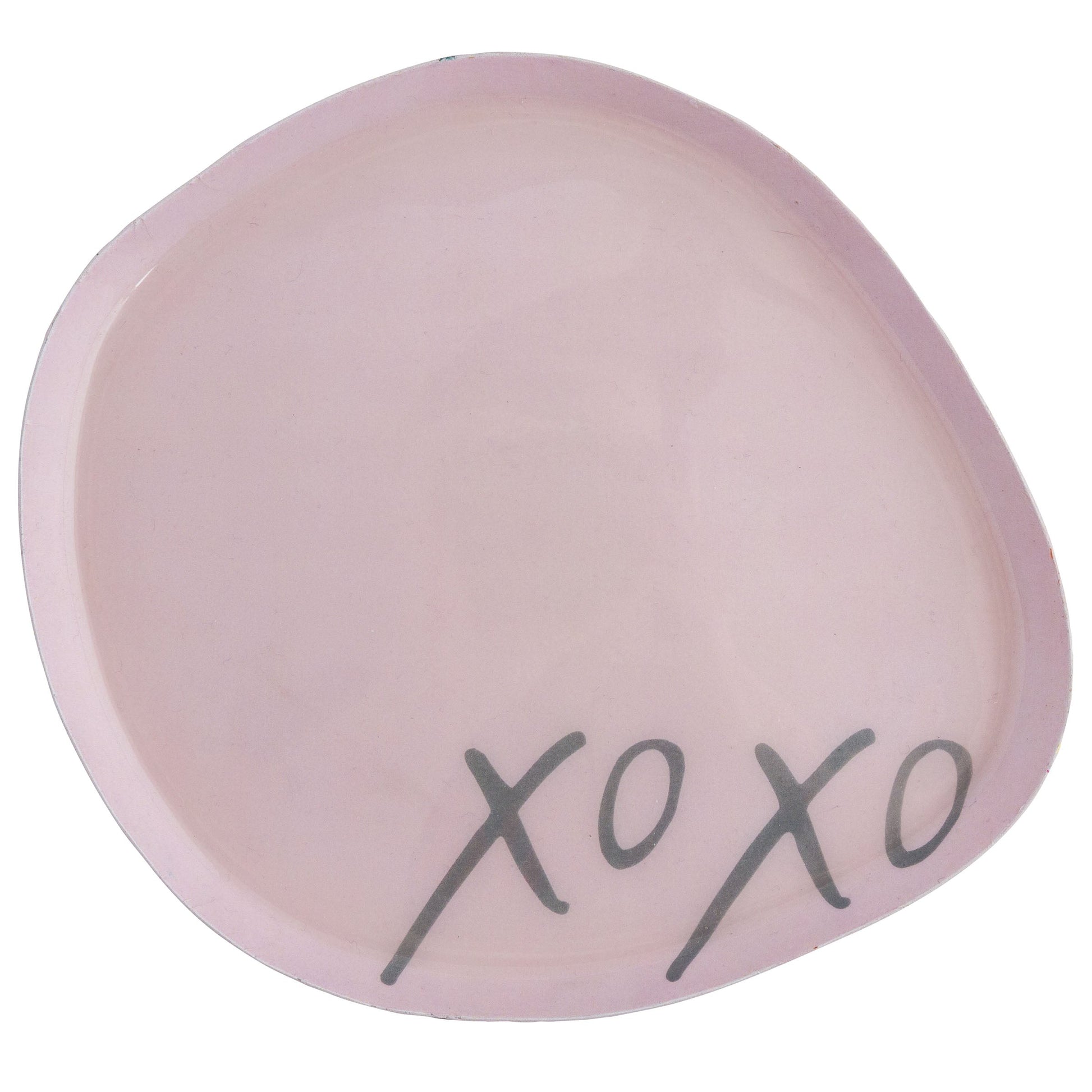 Leopard Enamel Tray Set pink tray view. 
