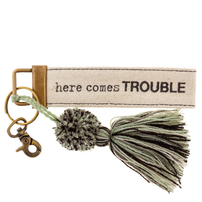 Trouble Canvas Tassel Keychain