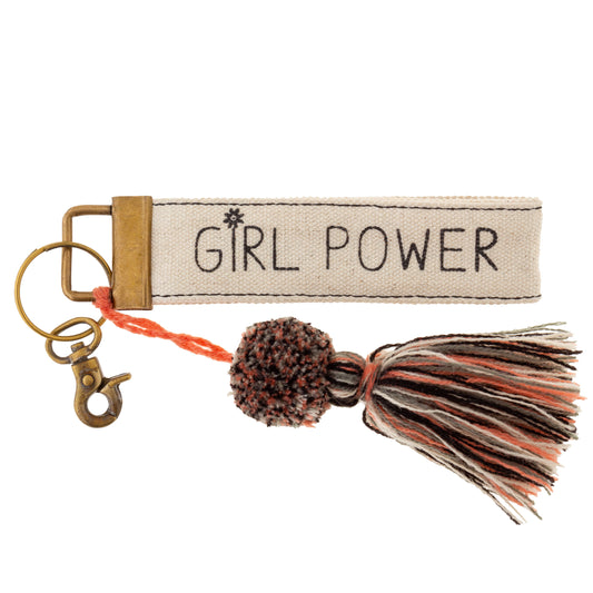 Girl power Canvas Tassel Keychain