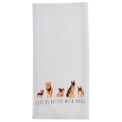 Dog Cotton Tea Towel w/ Cutting Board