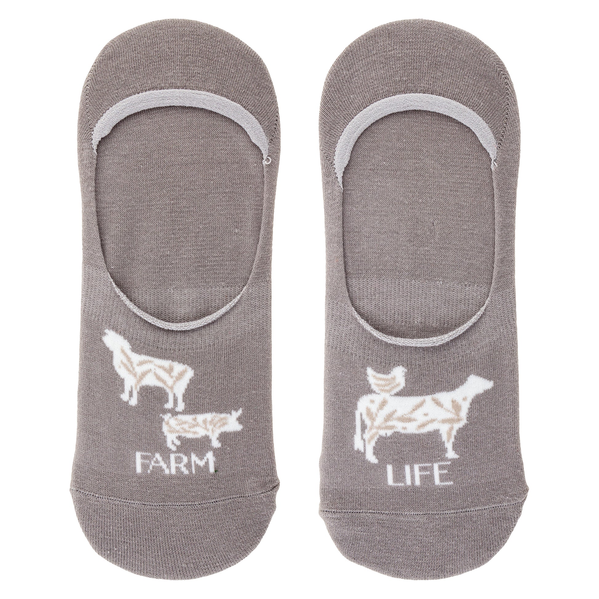 Farm No Show Socks gray farm life socks view. 