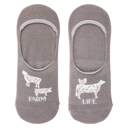 Farm No Show Socks gray farm life socks view. 