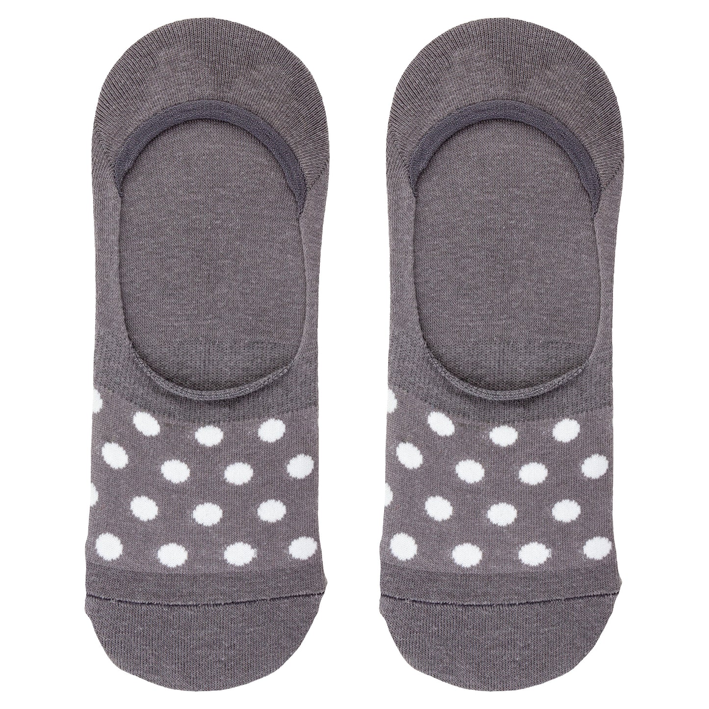 Farm No Show Socks gray and white dotted socks view. 