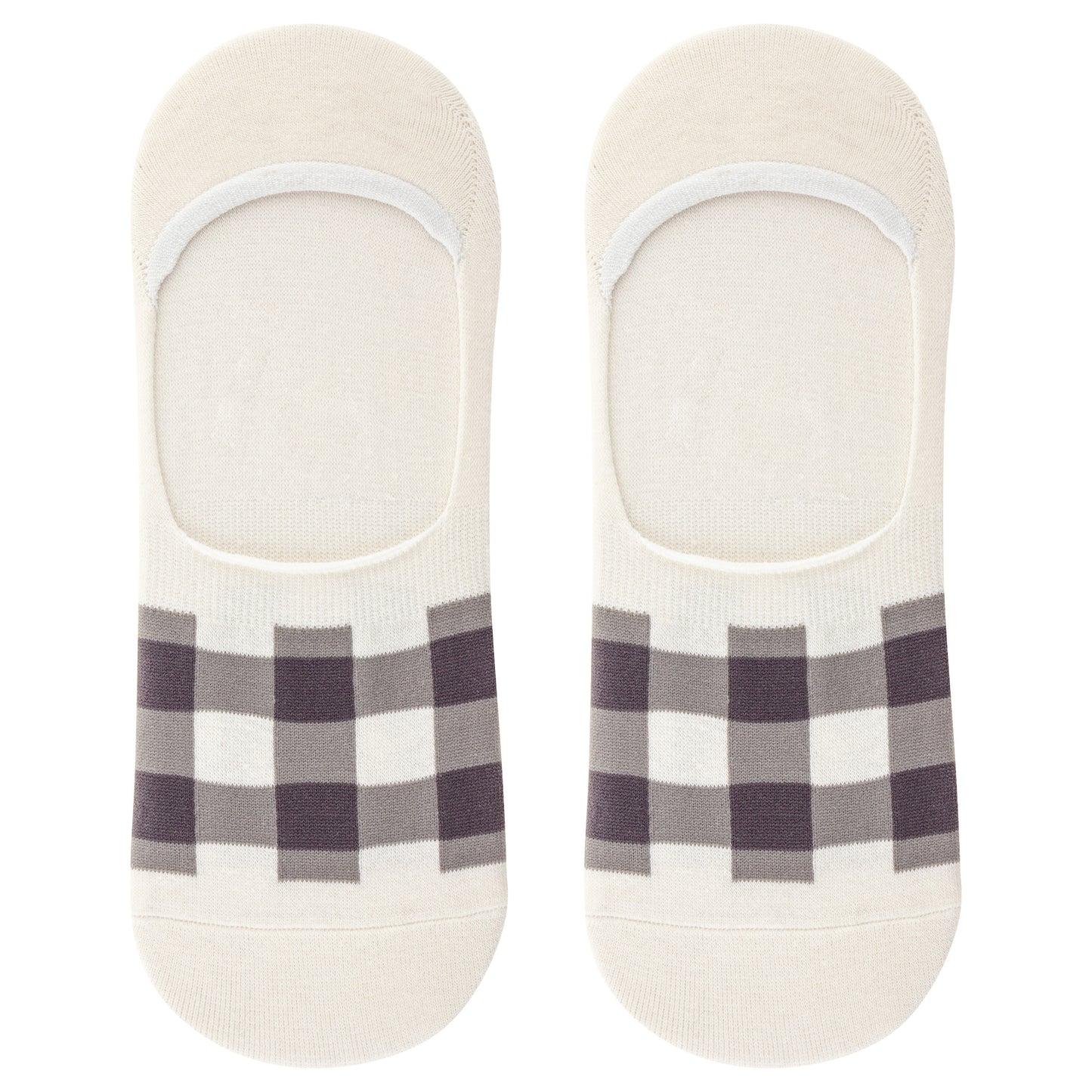 Farm No Show Socks black and gray gingham socks view. 