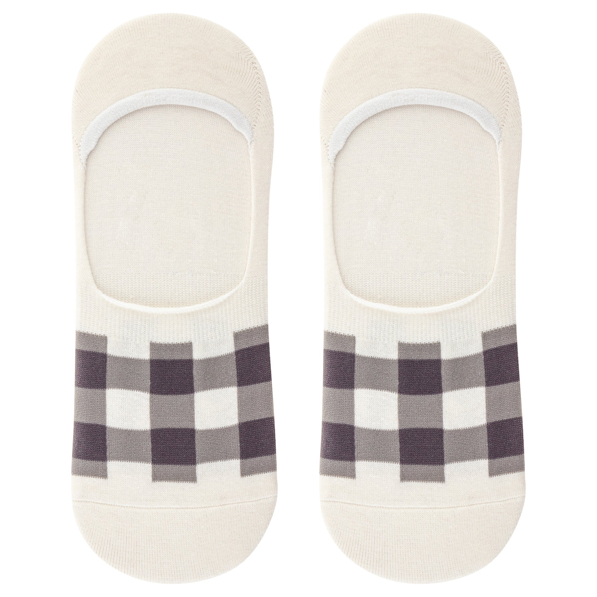 Farm No Show Socks black and gray gingham socks view. 