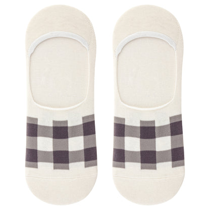 Farm No Show Socks black and gray gingham socks view. 