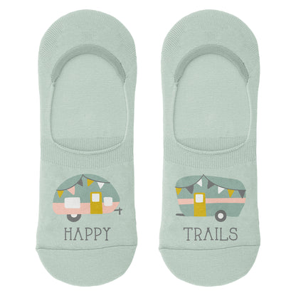 Camper No Show Socks green camper socks view. 